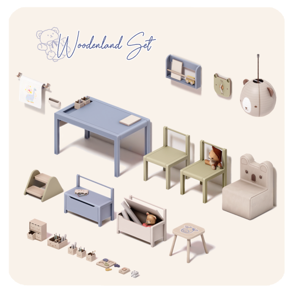 Maxis Match Woodenland Set by aira-cc - The Sims 4 Custom Content