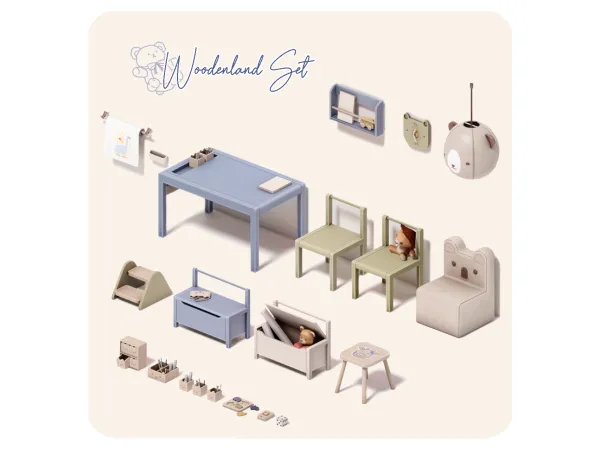 Maxis Match Woodenland Set - The Sims 4 Custom Content