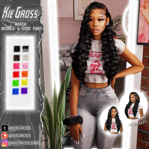 Alpha Maria middle side part by simsfinds - The Sims 4 Custom Content