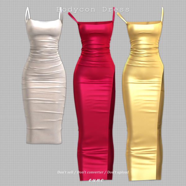 Alpha bodycon dress by euno - The Sims 4 Custom Content