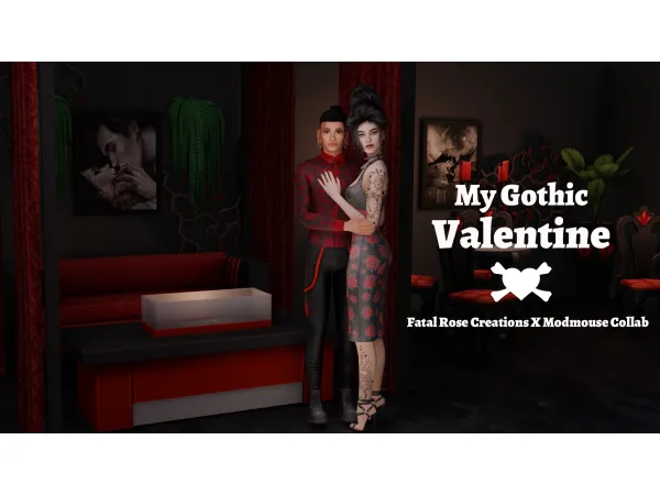 Maxis Match My Gothic Valentines Collab Featuring ModMouse - The Sims 4 Custom Content