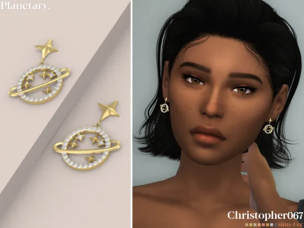 Mix PLANETARY EARRINGS by simsfinds - The Sims 4 Custom Content