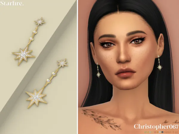 Mix STARFIRE EARRINGS by simsfinds - The Sims 4 Custom Content