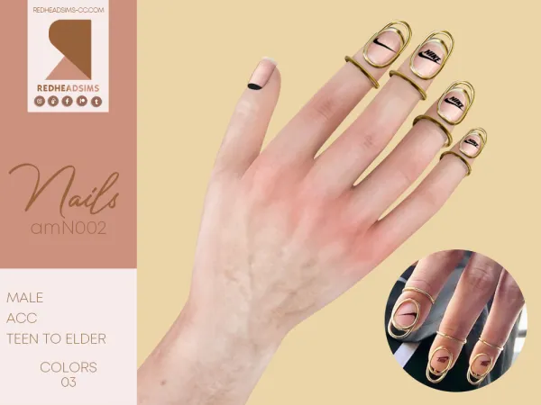 Alpha AM NAILS N002 - The Sims 4 Custom Content