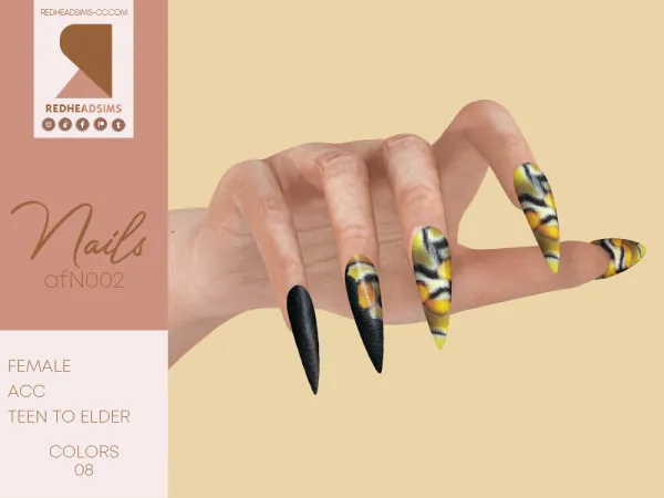 Alpha AF NAILS N002 - The Sims 4 Custom Content