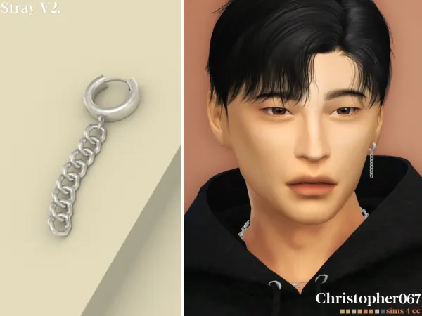 Alpha STRAY EARRINGS by simsfinds - The Sims 4 Custom Content