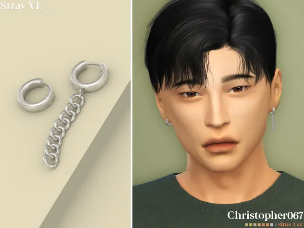 Alpha STRAY EARRINGS by simsfinds - The Sims 4 Custom Content