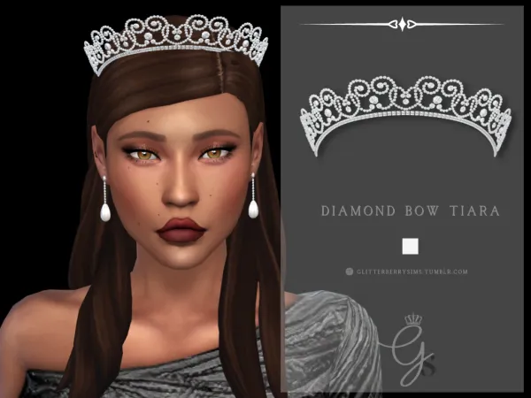 Mix Diamond Bow Tiara by simsfinds - The Sims 4 Custom Content