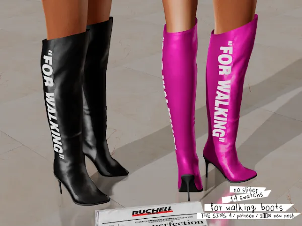 Alpha For Walking Boots by ruchellsims - The Sims 4 Custom Content