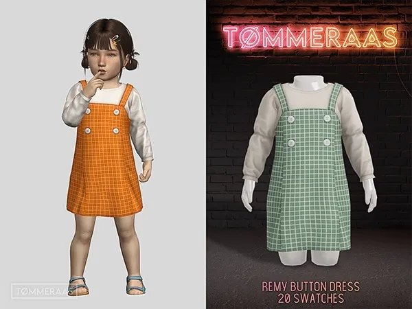 Alpha TØMMERAAS Remy Button Dress (39) by tommeraas - The Sims 4 Custom Content