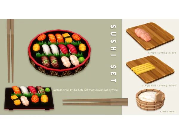 Mix January 2023 Recipe_Sushi Set by ONI - The Sims 4 Custom Content
