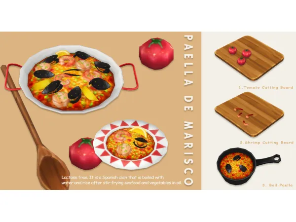 Mix January 2023 Recipe_Paella De Marisco by simsfinds - The Sims 4 Custom Content