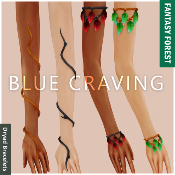Alpha Blue Craving Dryad Bracelets by bluecraving - The Sims 4 Custom Content