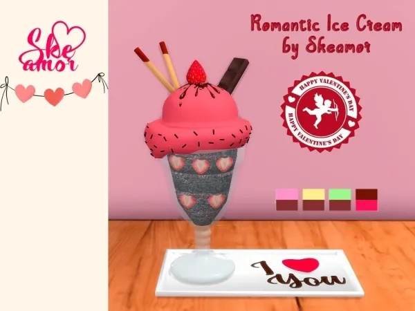 Alpha Romantic Ice Cream Object - The Sims 4 Custom Content