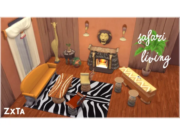 Maxis Match to Safari Living by simsfinds - The Sims 4 Custom Content