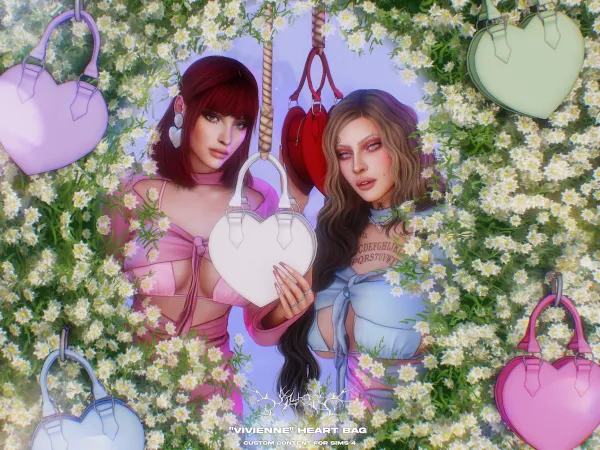 Alpha Klubb Vivienne Heart Bag by bergdorfsims - The Sims 4 Custom Content