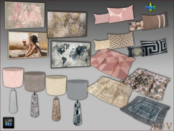 Alpha Livingroom decor by artedellavita_mabra - The Sims 4 Custom Content