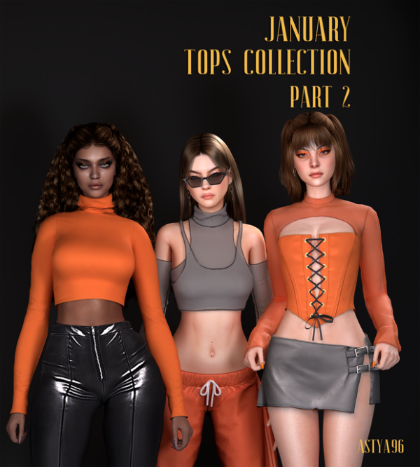 Alpha January Tops Collection 2023 Part 2 by simsfinds - The Sims 4 Custom Content