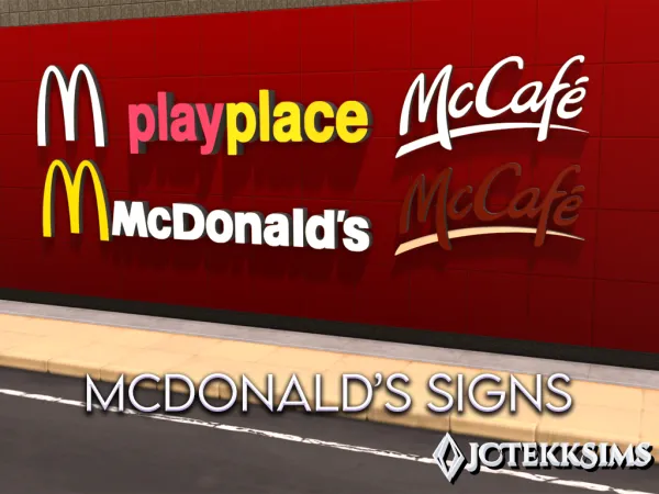 Mix McDonald's Signs by simsfinds - The Sims 4 Custom Content