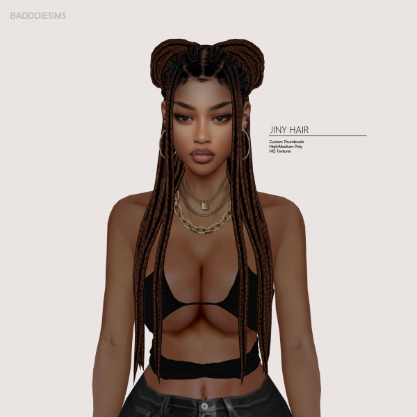 Alpha JINY HAIR by simsfinds - The Sims 4 Custom Content
