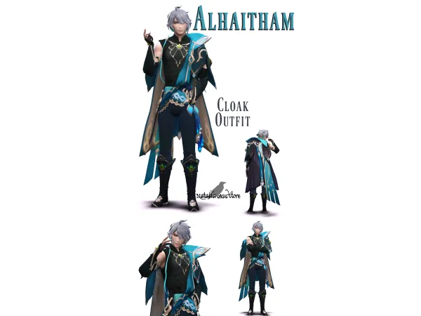 Maxis Match Alhaitham set Auditore by Natalia - The Sims 4 Custom Content