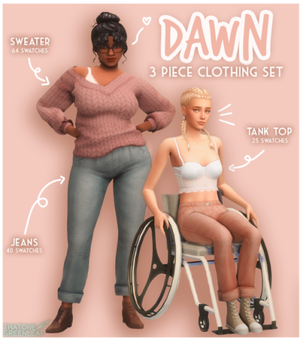 Maxis Match dawn clothing set by simsfinds - The Sims 4 Custom Content