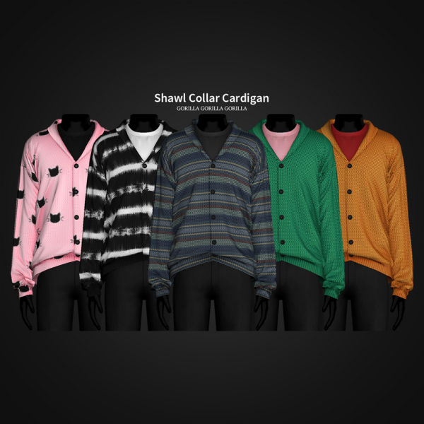 Alpha Shawl Collar Cardigan by simsfinds - The Sims 4 Custom Content