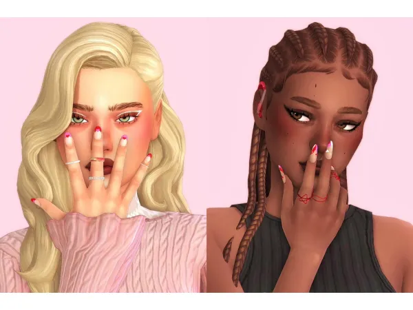 Maxis Match Valentine Nail Redux by kissyck - The Sims 4 Custom Content