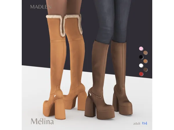 Maxis Match Mélina Boots by Madlen - The Sims 4 Custom Content
