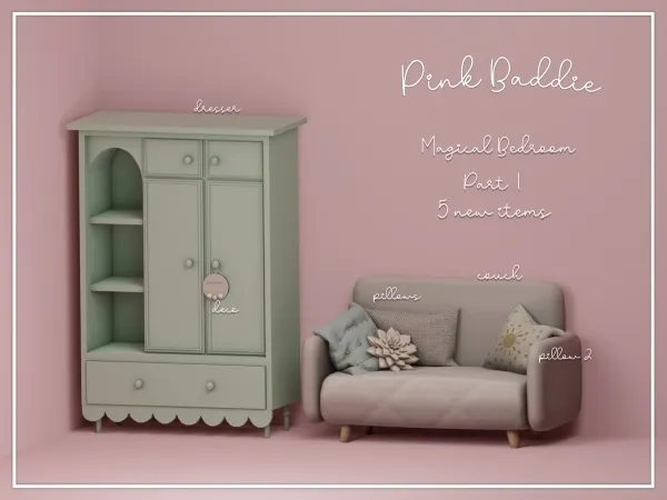 Alpha Magical bedroom part 1 by pinkbaddie - The Sims 4 Custom Content