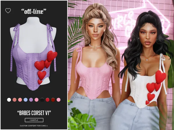 Alpha Off Line Babes Corset - The Sims 4 Custom Content
