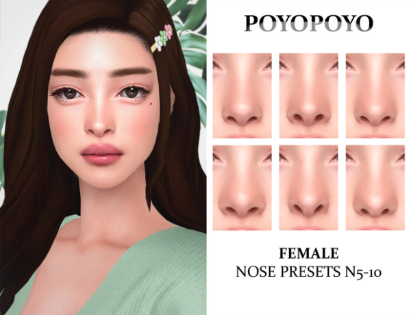 Alpha FEMALE Nose Presets N5 10 by simsfinds - The Sims 4 Custom Content