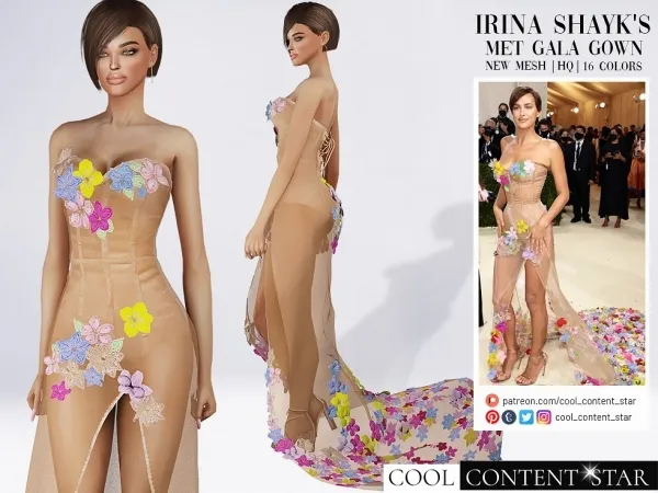 Alpha Irina Shayk's Transparent Dress cool_content_star by cool_content_star - The Sims 4 Custom Content