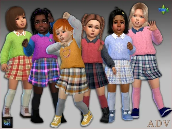 Mix Outfits for toddler girls by artedellavita_mabra - The Sims 4 Custom Content