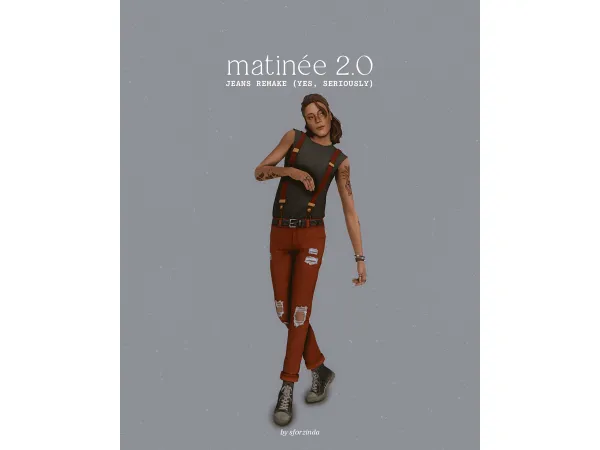 Maxis Match matinée 20 jeans remake by simsfinds - The Sims 4 Custom Content