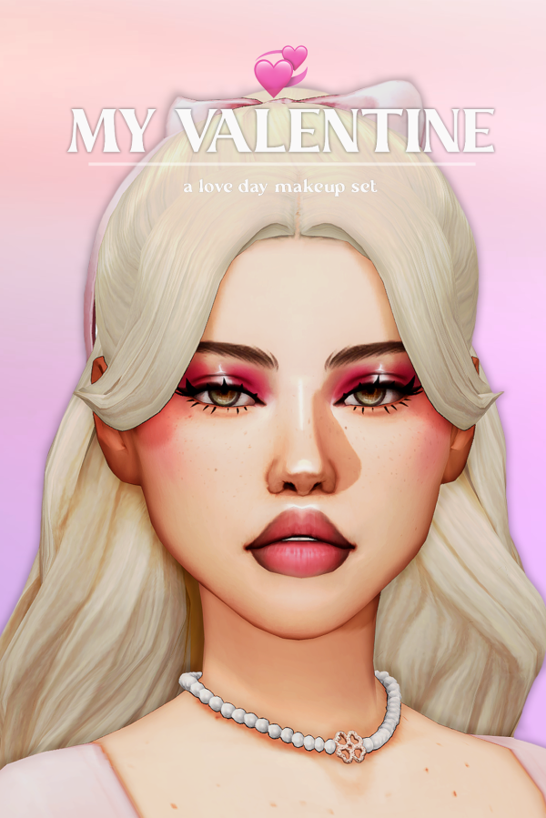 Maxis Match my valentine a love day makeup set by simsfinds - The Sims 4 Custom Content