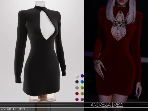 Alpha Andressa dress - The Sims 4 Custom Content