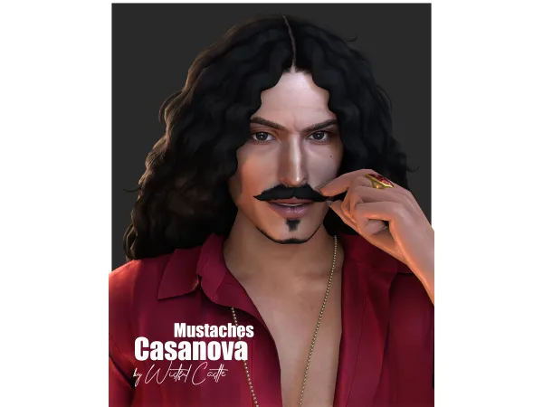 Maxis Match Casanova (Mustaches) by Wistful Castle - The Sims 4 Custom Content