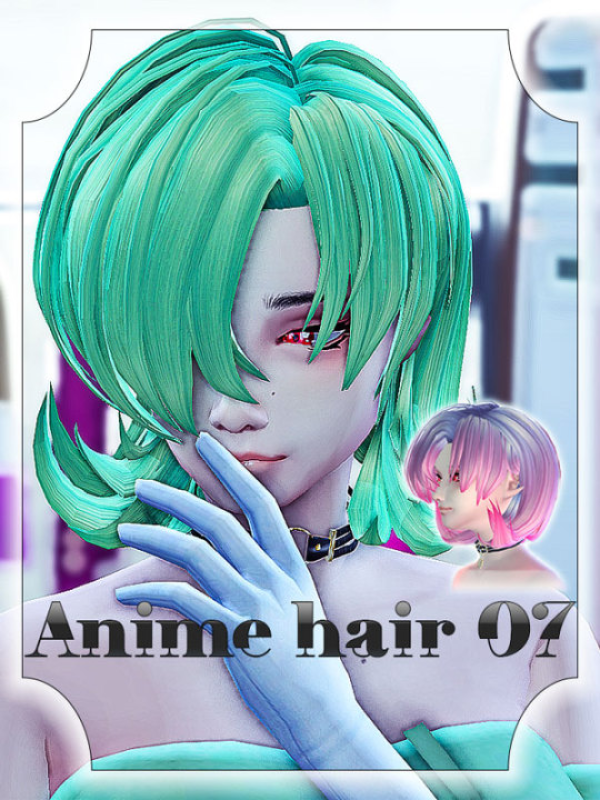 Maxis Match anime hair V7 by simsfinds - The Sims 4 Custom Content