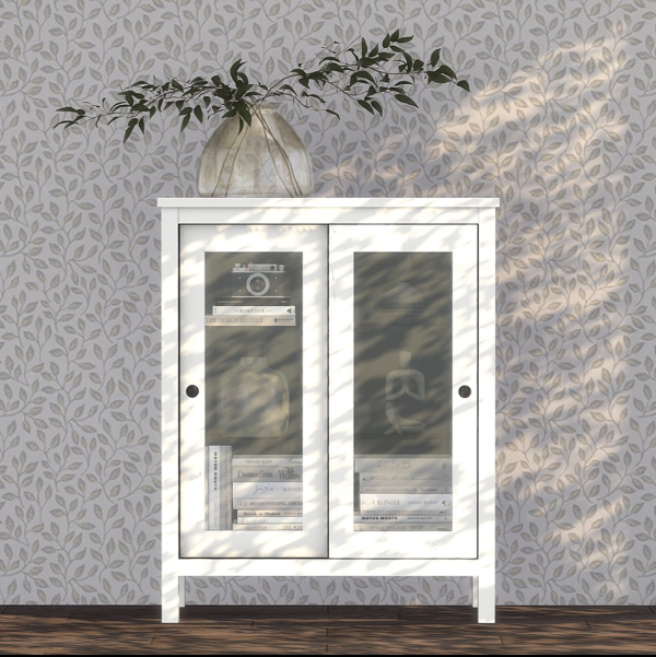 Alpha IKEA Hemnes Sliding Glass Door Cabinet by simsfinds - The Sims 4 Custom Content