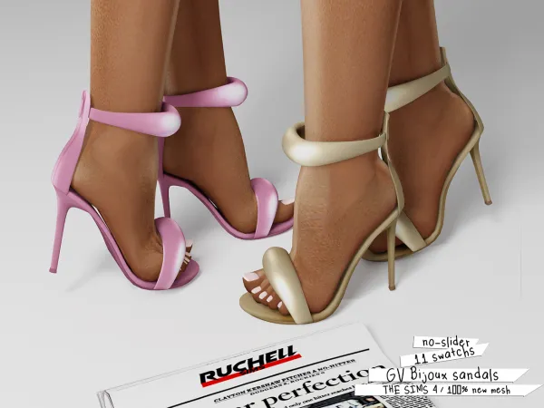 Alpha Gv Bijoux Sandals by ruchellsims - The Sims 4 Custom Content