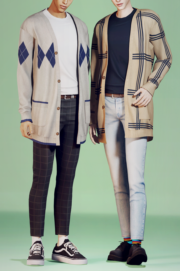 Alpha [KK] Long cardigan by simsfinds - The Sims 4 Custom Content