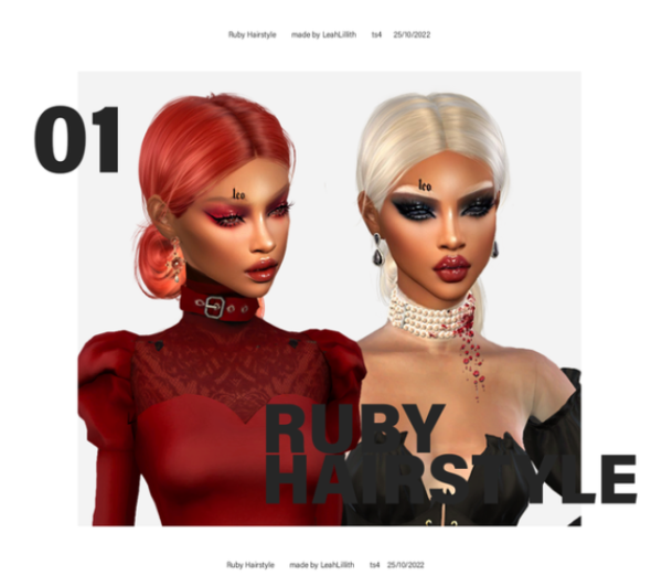 Alpha Ruby Hairstyle by simsfinds - The Sims 4 Custom Content
