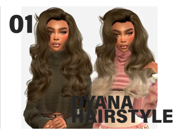 Alpha Dyana Hairstyle by simsfinds - The Sims 4 Custom Content