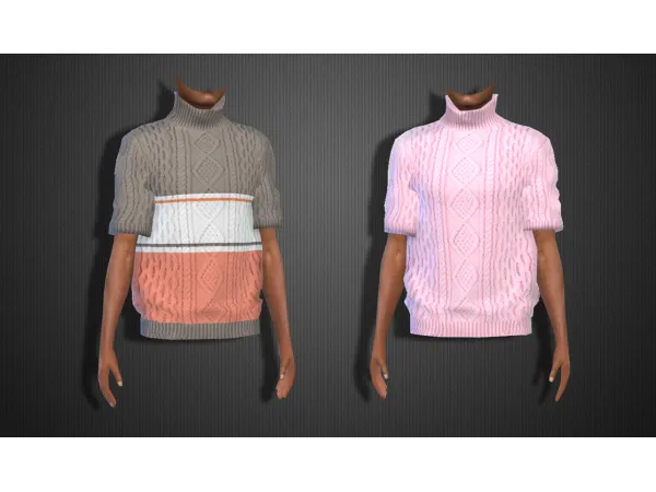 Alpha Short sleeve sweater by fusionstylesims4 - The Sims 4 Custom Content