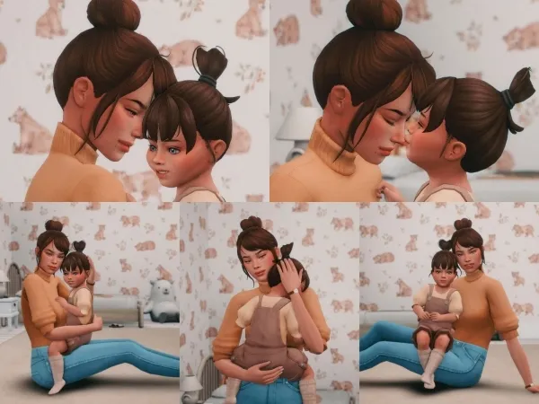 Maxis Match Mommy and Me Pose Pack - The Sims 4 Custom Content