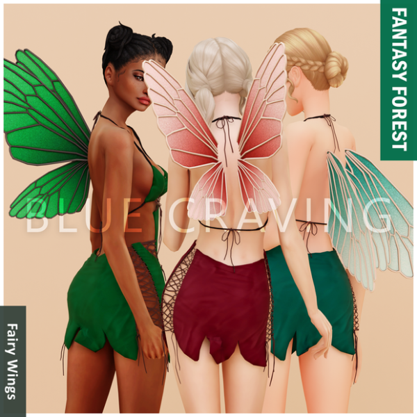Alpha Blue Craving Fairy Wings by bluecraving - The Sims 4 Custom Content