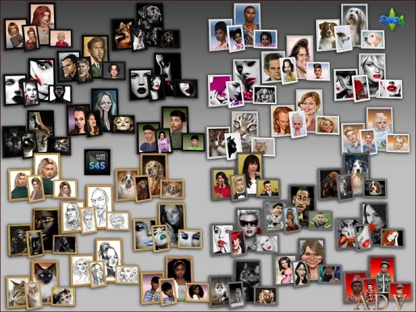 Mix Paintings/photos with standing frames by artedellavita_mabra - The Sims 4 custom content