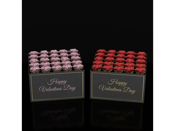 Mix Valentines Luxe Themed Box of Roses by PlatinumLuxeSims - The Sims 4 Custom Content