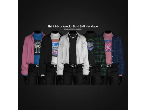 Shirt & Mockneck · Bold Ball Necklace by Gorilla Gorilla Gorilla